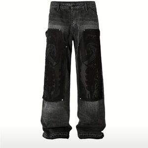 JHYQ Denim Mesh Dragon Jeans